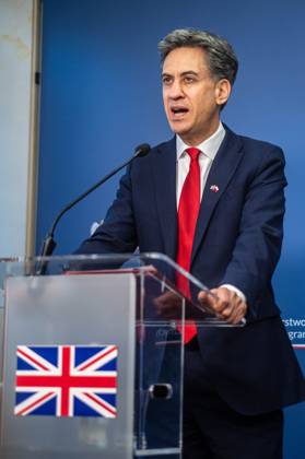 October 13, 2026, Warsaw, Mazovia, Poland: The Foreign Secretary of the United Kingdom, Ed Miliband, speaks during the press conference..Foreign Secretary of the United Kingdom of Great Britain and Northern Ireland visits the Ministry of Foreign Affairs in Warsaw, Poland for a meeting with the Republic of Poland s Foreign Minister, Radoslaw Sikorski. During the subsequent press conference, the ministers discussed their countries ongoing cooperation in foreign policy issues, including supporting Ukraine in the war Russia is waging against it. Miliband also spoke of the ties his family has to Poland. Afterwards, the ministers travel to the second day of the Warsaw Security Forum. Warsaw Poland - ZUMAs197 20261013_aaa_s197_026 Copyright: xNeilxMiltonx