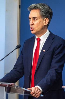 October 13, 2026, Warsaw, Mazovia, Poland: The Foreign Secretary of the United Kingdom, Ed Miliband, speaks during the press conference..Foreign Secretary of the United Kingdom of Great Britain and Northern Ireland visits the Ministry of Foreign Affairs in Warsaw, Poland for a meeting with the Republic of Poland s Foreign Minister, Radoslaw Sikorski. During the subsequent press conference, the ministers discussed their countries ongoing cooperation in foreign policy issues, including supporting Ukraine in the war Russia is waging against it. Miliband also spoke of the ties his family has to Poland. Afterwards, the ministers travel to the second day of the Warsaw Security Forum. Warsaw Poland - ZUMAs197 20261013_aaa_s197_028 Copyright: xNeilxMiltonx