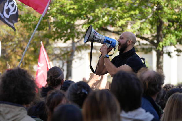 Students protest in Saint-Etienne, France SAINT-ETIENNE, FRANCE - OCTOBER 13: Thousands of people, carrying placards, march during a demonstration called by education unions and high school representatives amid the third teachers strike in two weeks in Saint-Etienne, France, on October 13, 2026. According to the prefecture, around 2,000 people took part in the march, while unions estimated the turnout at at least 4,000. A student delegation was due to meet with the prefect, while high school students called for another day of action on October 17. Stringer Anadolu Saint-Etienne France. Editorial use only. Please get in touch for any other usage.  Copyright: x2026xAnadoluxStringerx