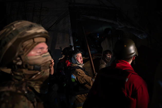 October 12, 2026, Kharkiv, Kharkiv Oblast, Ukraine: Local firefighters tackle a blaze following a Russian missile attack on a residential area in Kharkiv, Ukraine, on October 13, 2026. The strike killed multiple people and injured several others, as emergency services worked to extinguish fires and search for victims amid the rubble. Kharkiv Ukraine - ZUMAm350 20261012_zip_m350_023 Copyright: xCameronxJones-Manleyx