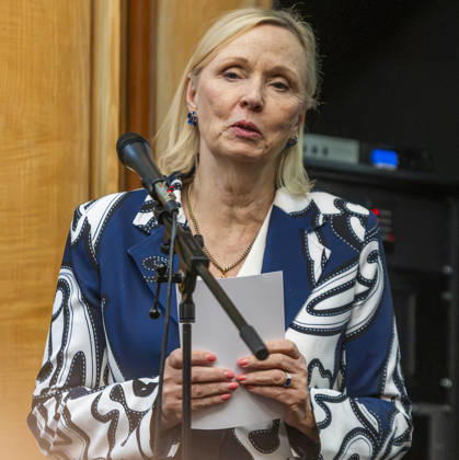 October 13, 2026, Geneva, Geneva, Switzerland: Geneva Switzerland, 10 13 2026: Ms. HEIDI SCHRODERUS-FOX, Ambassador,Permanent Representative of Finland to the UN in Geneva presented the conference and its role at the UN level in Geneva during the Autonomy, identity and peace of o¦land Islands and which concerns Autonomy, identity, and peace: what do 105 years of the o¦land Islands (Finland)â€where Swedish is spokenâ€teach us about conflict resolution today and which was held at United Nations of Geneva in Geneva. Geneva Switzerland - ZUMAd206 20261013_zip_d206_017 Copyright: xEricxDubostx