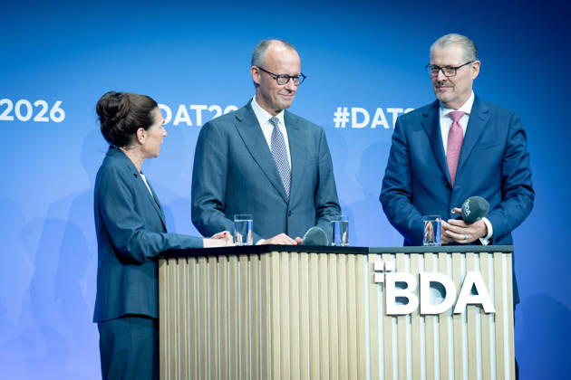 German Employers Day, bcc, Berlin Congress Center German Employers Day, bcc, Berlin Congress Center, Rainer Dulger, Employers Association President Friedrich Merz, Federal Chancellor Dagmar Rosenfeld Berlin Berlin GER