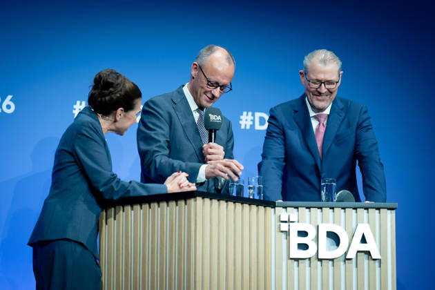 German Employers Day, bcc, Berlin Congress Center German Employers Day, bcc, Berlin Congress Center, Rainer Dulger, Employers Association President Friedrich Merz, Federal Chancellor Dagmar Rosenfeld Berlin Berlin GER
