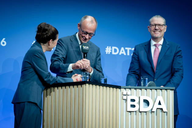 German Employers Day, bcc, Berlin Congress Center German Employers Day, bcc, Berlin Congress Center, Rainer Dulger, Employers Association President Friedrich Merz, Federal Chancellor Dagmar Rosenfeld Berlin Berlin GER