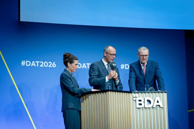 German Employers Day, bcc, Berlin Congress Center German Employers Day, bcc, Berlin Congress Center, Rainer Dulger, Employers Association President Friedrich Merz, Federal Chancellor Dagmar Rosenfeld Berlin Berlin GER