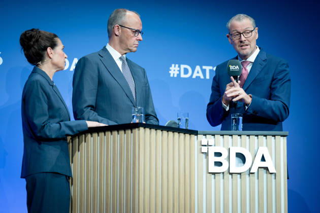 German Employers Day, bcc, Berlin Congress Center German Employers Day, bcc, Berlin Congress Center, Rainer Dulger, Employers Association President Friedrich Merz, Federal Chancellor Dagmar Rosenfeld Berlin Berlin GER