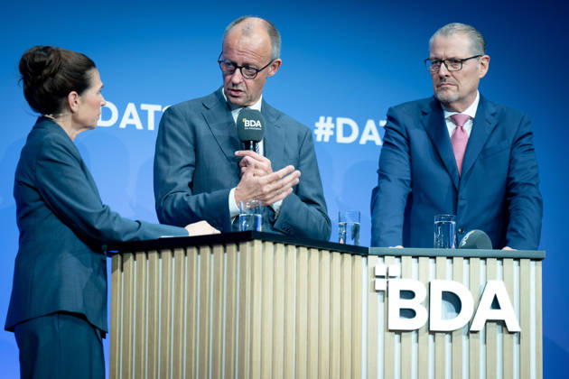 German Employers Day, bcc, Berlin Congress Center German Employers Day, bcc, Berlin Congress Center, Rainer Dulger, Employers Association President Friedrich Merz, Federal Chancellor Dagmar Rosenfeld Berlin Berlin GER