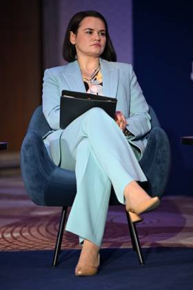 Warsaw Security Forum 2026 WARSAW, POLAND - OCTOBER 13: Head of the United Transitional Cabinet of Belarus Sviatlana Tsikhanouskaya attends the second day panel discussion titled Half-Baked or Step-by-Step? Rethinking EU Enlargement at the Warsaw Security Forum 2026 (WSF 2026) in Warsaw, Poland on October 13, 2026. During his speech, Mirzoyan highlighted Armenia’s ongoing democratic reforms and shifting strategic posture toward closer partnership with the European Union and Western democratic institutions. Artur Widak Anadolu Warsaw Poland. Editorial use only. Please get in touch for any other usage.  Copyright: x2026xAnadoluxArturxWidakx