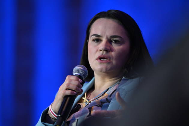 Warsaw Security Forum 2026 WARSAW, POLAND - OCTOBER 13: Head of the United Transitional Cabinet of Belarus Sviatlana Tsikhanouskaya attends the second day panel discussion titled Half-Baked or Step-by-Step? Rethinking EU Enlargement at the Warsaw Security Forum 2026 (WSF 2026) in Warsaw, Poland on October 13, 2026. During his speech, Mirzoyan highlighted Armenia’s ongoing democratic reforms and shifting strategic posture toward closer partnership with the European Union and Western democratic institutions. Artur Widak Anadolu Warsaw Poland. Editorial use only. Please get in touch for any other usage.  Copyright: x2026xAnadoluxArturxWidakx