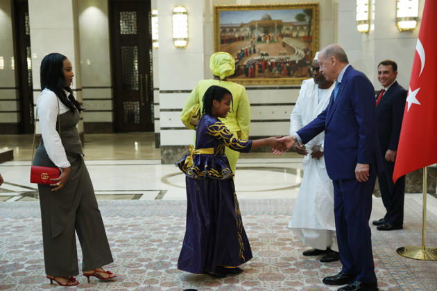 Turkish President Recep Tayyip Erdogan ANKARA, TURKIYE - OCTOBER 13: (----EDITORIAL USE ONLY - MANDATORY CREDIT - TURKISH PRESIDENCY MURAT KULA HANDOUT - NO MARKETING NO ADVERTISING CAMPAIGNS - DISTRIBUTED AS A SERVICE TO CLIENTS----) Ambassador of Mali to Turkiye, Oumarou Maiga introduces members of the embassy staff and his family members to Turkish President Recep Tayyip Erdogan after he presents the letter of credence at the Presidential Complex, in Ankara, Turkiye on October 13, 2026. TUR Presidency Murat Kula Anadolu Ankara Turkey. Editorial use only. Please get in touch for any other usage.  Copyright: x2026xAnadoluxTURxPresidency MuratxKulax