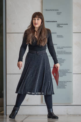 Heidi Reichinnek, Chair of the Die Linke parliamentary caucus in the German Bundestag; Press Statement from the Die Linke Caucus, German Bundestag, Berlin, Berlin, Germany, Bundestag