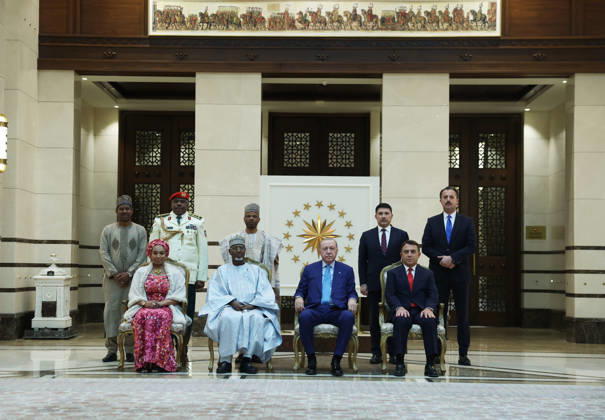 Turkish President Recep Tayyip Erdogan ANKARA, TURKIYE - OCTOBER 13: (----EDITORIAL USE ONLY - MANDATORY CREDIT - TURKISH PRESIDENCY MURAT KULA HANDOUT - NO MARKETING NO ADVERTISING CAMPAIGNS - DISTRIBUTED AS A SERVICE TO CLIENTS----) Turkish President Recep Tayyip Erdogan and Nigeria s Ambassador to Turkiye, Saidu Usman Nasamu Dakingari pose for a family photo after receiving the credentials of Nigeria s Ambassador to Turkiye during a ceremony at the Presidential Complex in Ankara, Turkiye on October 13, 2026. Tur Presidency Murat Kula Anadolu Ankara Turkey. Editorial use only. Please get in touch for any other usage.  Copyright: x2026xAnadoluxTurxPresidencyx xMuratxKulax