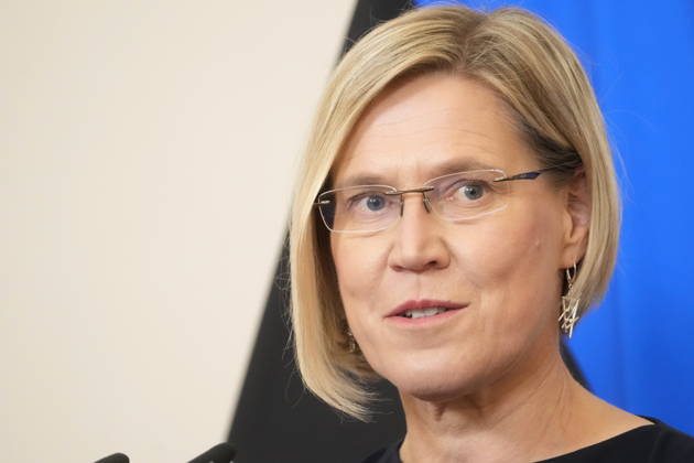 October 13, 2026, Riga, Vidzeme Region, Latvia: Estonian President ULLE MADISE attends press conference during her visit to Latvia Riga Latvia  - ZUMAk193 20261013_zip_k193_013 Copyright: xIntsxKalninsx