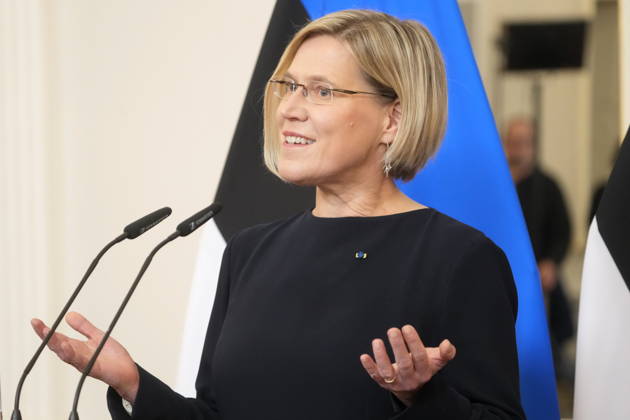 October 13, 2026, Riga, Vidzeme Region, Latvia: Estonian President ULLE MADISE attends press conference during her visit to Latvia Riga Latvia  - ZUMAk193 20261013_zip_k193_014 Copyright: xIntsxKalninsx