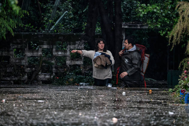 Santiago, October 13, 2026: Flooding at the intersection of Irarrazaval and Lo Encalada in the Nunoa district due to heavy rains in the capital. Diego Martin Aton Chile, Aton 1199652 jpeg  Copyright: DIEGOxMARTIN ATONxCHILE