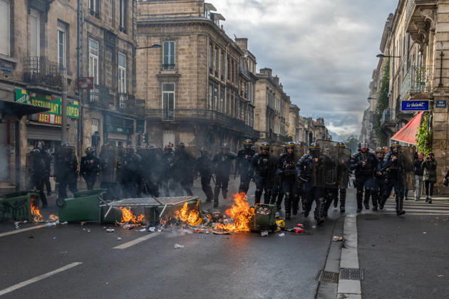 October 13, 2026, Bordeaux, Nouvelle-Aquitaine, France: High school students are protesting all over France, particularly here in Bordeaux. Their grievances are as follows: a shortage of staff, overcrowded class schedules, dilapidated infrastructure, a stressful college counseling process (career guidance), and deteriorating learning conditions. Bordeaux France - ZUMAh207 20261013_zip_h207_024 Copyright: xFabricexHebertx