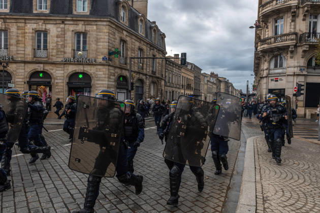 October 13, 2026, Bordeaux, Nouvelle-Aquitaine, France: High school students are protesting all over France, particularly here in Bordeaux. Their grievances are as follows: a shortage of staff, overcrowded class schedules, dilapidated infrastructure, a stressful college counseling process (career guidance), and deteriorating learning conditions. Bordeaux France - ZUMAh207 20261013_zip_h207_045 Copyright: xFabricexHebertx