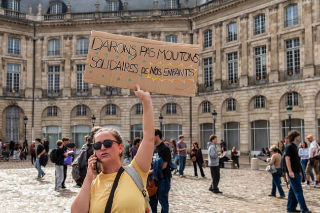 October 13, 2026, Bordeaux, Nouvelle-Aquitaine, France: High school students are protesting all over France, particularly here in Bordeaux. Their grievances are as follows: a shortage of staff, overcrowded class schedules, dilapidated infrastructure, a stressful college counseling process (career guidance), and deteriorating learning conditions. Bordeaux France - ZUMAh207 20261013_zip_h207_058 Copyright: xFabricexHebertx
