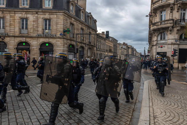 October 13, 2026, Bordeaux, Nouvelle-Aquitaine, France: High school students are protesting all over France, particularly here in Bordeaux. Their grievances are as follows: a shortage of staff, overcrowded class schedules, dilapidated infrastructure, a stressful college counseling process (career guidance), and deteriorating learning conditions. Bordeaux France - ZUMAh207 20261013_zip_h207_085 Copyright: xFabricexHebertx