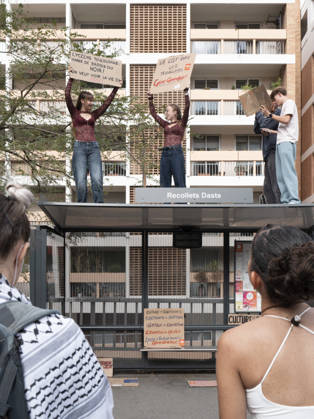 High School Student Mobilisation - Toulouse Young people at a bus stop holding placards – The CGT stands with the workers. General strike! – High school pupils in Toulouse, we’re fed up with moping about! We want to see life through rose-tinted glasses! – Acab. Act V of the secondary school and university students protests. Young people and the world of work are continuing their joint mobilisation and demands for adequate resources for education, better study conditions, an end to student precariousness, and access to housing. France, Toulouse, 13 October 2026. Photo by Patricia Huchot-Boissier AbacaPress.com. TOULOUSE OCCITANIE France  Copyright: xHuchot-BoissierxPatricia ABACAx