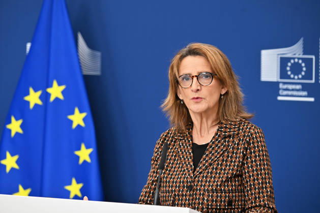European Commission Vice-President Teresa Ribera BRUSSELS, BELGIUM - OCTOBER 14: Teresa Ribera, European Commission Executive Vice-President for a Clean, Just and Competitive Transition, holds a press conference on a competition case in Brussels, Belgium, on October 14, 2026. Dursun Aydemir Anadolu Brussels Belgium. Editorial use only. Please get in touch for any other usage.  Copyright: x2026xAnadoluxDursunxAydemirx