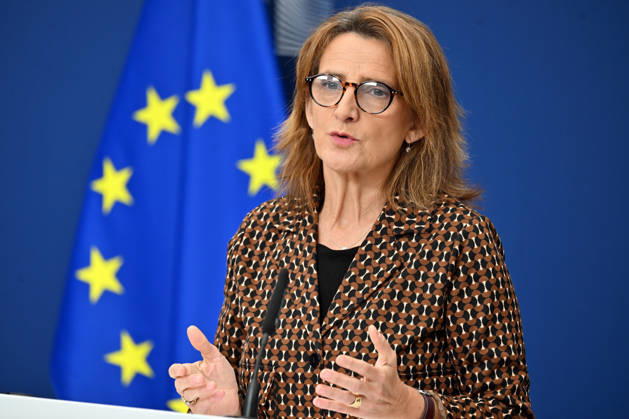 European Commission Vice-President Teresa Ribera BRUSSELS, BELGIUM - OCTOBER 14: Teresa Ribera, European Commission Executive Vice-President for a Clean, Just and Competitive Transition, holds a press conference on a competition case in Brussels, Belgium, on October 14, 2026. Dursun Aydemir Anadolu Brussels Belgium. Editorial use only. Please get in touch for any other usage.  Copyright: x2026xAnadoluxDursunxAydemirx