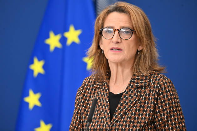European Commission Vice-President Teresa Ribera BRUSSELS, BELGIUM - OCTOBER 14: Teresa Ribera, European Commission Executive Vice-President for a Clean, Just and Competitive Transition, holds a press conference on a competition case in Brussels, Belgium, on October 14, 2026. Dursun Aydemir Anadolu Brussels Belgium. Editorial use only. Please get in touch for any other usage.  Copyright: x2026xAnadoluxDursunxAydemirx