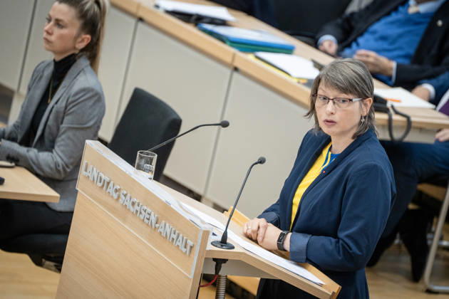 Katja Pähle, SPD State Representative; State Parliament Session, October 2026, II—Special Session convened at the request of the AfD and BSW on the topic of Bringing Peace to Ukraine, Magdeburg, Saxony-Anhalt, Germany, State Parliament