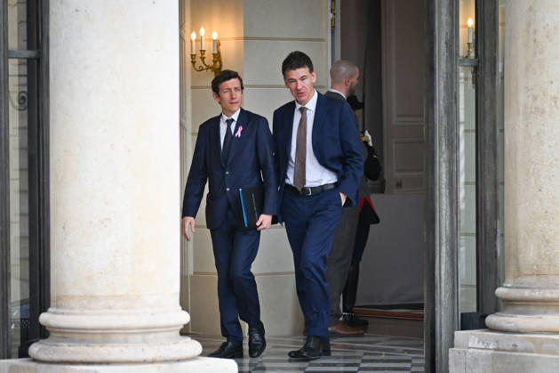 Weekly Cabinet Meeting at the Elysee Palace French Minister of Education Edouard Geffray and French Minister of Higher Education, Research and Space Philippe Baptiste leaves after the weekly cabinet meeting (Conseil des ministres) at the Elysee Palace in Paris, France, on October 14, 2026. Photo by Tomas Stevens ABACAPRESS.COM Paris France  Copyright: xStevensxTomas ABACAx