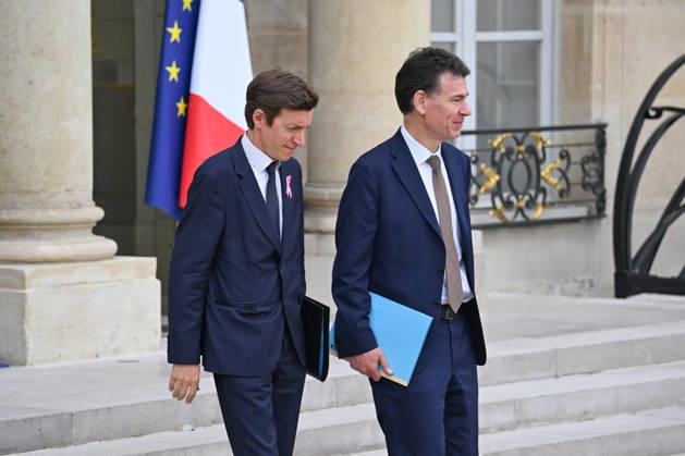 Weekly Cabinet Meeting at the Elysee Palace French Minister of Education Edouard Geffray and French Minister of Higher Education, Research and Space Philippe Baptiste leaves after the weekly cabinet meeting (Conseil des ministres) at the Elysee Palace in Paris, France, on October 14, 2026. Photo by Tomas Stevens ABACAPRESS.COM Paris France  Copyright: xStevensxTomas ABACAx