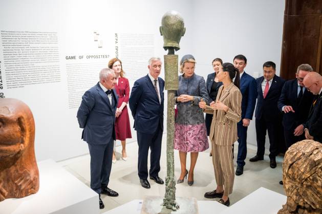 King Philippe - Filip of Belgium and Queen Mathilde of Belgium pictured during a visit of the Almaty Museum of Arts the official state visit of the Belgian King and Queen to Kazakhstan, on Wednesday 14 October 2026. The first State Visit of Belgium s royal couple in central Asia from 11 to 14 October 2026, aims to highlight bilateral cooperation in the economic, academic, and cultural fields.  JASPERxJACOBS 189785393