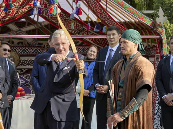 Belgian Royal Couple s State Visit to Central Asia - Day 4 - Kazakhstan King Philippe of Belgium and Queen Mathilde visit the traditional Cultural Performance in Almati, Kazakhstan on October 14, 2026. Last day of the fficial visit of royal couple in Kazakhstan. Photo by Olivier Polet ABACAPRESS.COM Kazakhstan  Copyright: xPoletxOlivier ABACAx