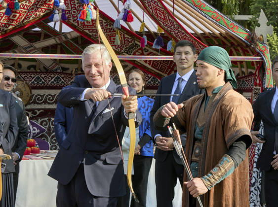 Belgian Royal Couple s State Visit to Central Asia - Day 4 - Kazakhstan King Philippe of Belgium and Queen Mathilde visit the traditional Cultural Performance in Almati, Kazakhstan on October 14, 2026. Last day of the fficial visit of royal couple in Kazakhstan. Photo by Olivier Polet ABACAPRESS.COM Kazakhstan  Copyright: xPoletxOlivier ABACAx
