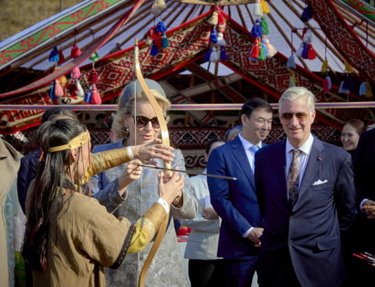 Belgian Royal Couple s State Visit to Central Asia - Day 4 - Kazakhstan King Philippe of Belgium and Queen Mathilde visit the traditional Cultural Performance in Almati, Kazakhstan on October 14, 2026. Last day of the fficial visit of royal couple in Kazakhstan. Photo by Olivier Polet ABACAPRESS.COM Kazakhstan  Copyright: xPoletxOlivier ABACAx