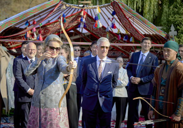 Belgian Royal Couple s State Visit to Central Asia - Day 4 - Kazakhstan King Philippe of Belgium and Queen Mathilde visit the traditional Cultural Performance in Almati, Kazakhstan on October 14, 2026. Last day of the fficial visit of royal couple in Kazakhstan. Photo by Olivier Polet ABACAPRESS.COM Kazakhstan  Copyright: xPoletxOlivier ABACAx