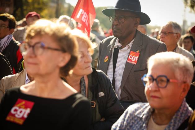 PENSION PROTEST Thomas Padilla MAXPPP Paris FRANCE October 14, 2026 PROTEST IN DEFENSE OF PENSIONS NEAR THE AGIRC ARRCO HEADQUARTERS—a demonstration called by the CGT trade union to demand that supplemental pensions be indexed to inflation following the 2026 freeze, between Place de la Bastille and the headquarters of the Agirc Arrco pension scheme, in Paris, on October 14, 2026, Paris, FRANCE  Copyright: xMAXPPPxThomasxPadillax TPA261014009 TPA261014009