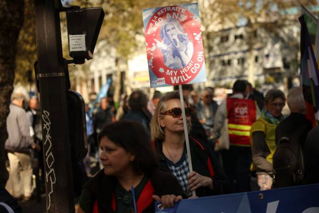 PENSION PROTEST Thomas Padilla MAXPPP Paris FRANCE October 14, 2026 PROTEST IN DEFENSE OF PENSIONS NEAR THE AGIRC ARRCO HEADQUARTERS—a demonstration called by the CGT trade union to demand that supplemental pensions be indexed to inflation following the 2026 freeze, between Place de la Bastille and the headquarters of the Agirc Arrco pension scheme, in Paris, on October 14, 2026, Paris, FRANCE  Copyright: xMAXPPPxThomasxPadillax TPA261014026 TPA261014026