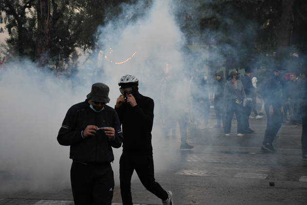 Student protest turns violent outside Education Ministry in Tirana TIRANA, ALBANIA - OCTOBER 14: Trash containers and debris burn during a protest demanding better university conditions, on October 14, 2026 in Tirana, Albania. Students and other participants threw Molotov cocktails and stones at the ministry building and security forces, while some trash containers were set on fire. Police used water cannon and tear gas to disperse the crowd, and several protesters were injured during the clashes. Olsi Shehu Anadolu Tirana Albania. Editorial use only. Please get in touch for any other usage.  Copyright: x2026xAnadoluxOlsixShehux