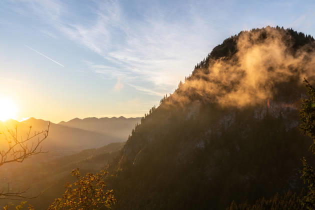 Autumn Evening in the Allgäu: Evening Scenery at Oberjoch in the Allgäu, Bad Hindelang, Bavaria, Germany