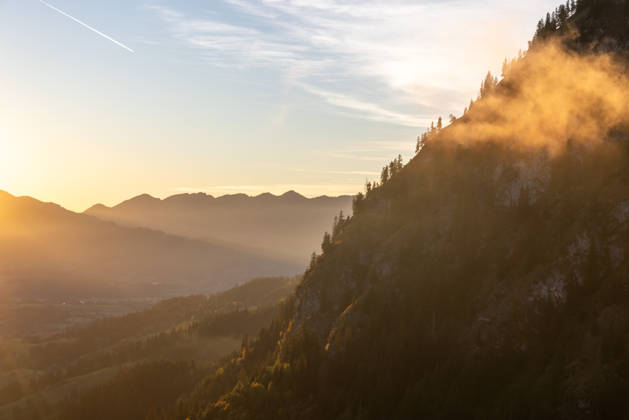 Autumn Evening in the Allgäu: Evening Scenery at Oberjoch in the Allgäu, Bad Hindelang, Bavaria, Germany