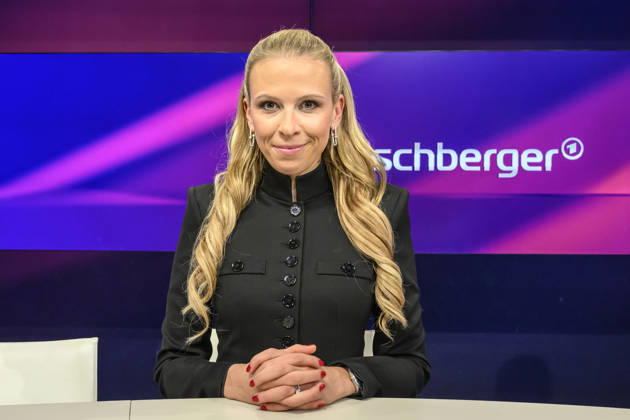 Pictured from left: Nena Brockhaus, journalist, GER, Berlin, studio, guest on Maischberger, political talk show, TV, program, with host Sandra Maischberger, Das Erste, from Adlershof, Studio 20, October 14, 2026, Copyright: HMBxMedia UwexKoch