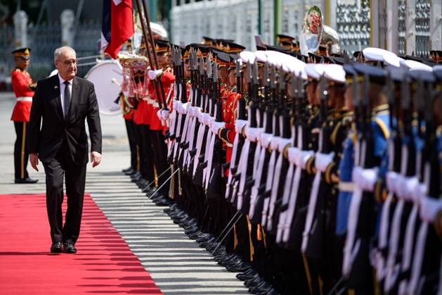 Swiss President Guy Parmelin Arrives in Thailand for Official Visit BANGKOK, THAILAND - OCTOBER 15, 2026: Swiss President Guy Parmelin inspects an honour guard at Government House in Bangkok during Parmelin™s official visit to Thailand as a guest of the government. Bangkok Copyright: x xWatsawatx James xKoktabtimx xJNAxPressx