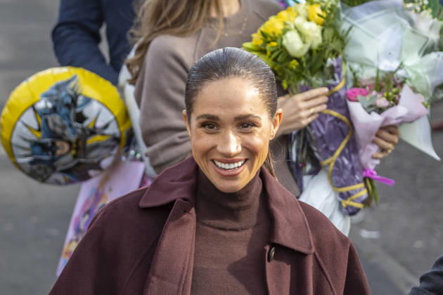 Prince Harry and Meghan, the Duke and Duchess of Sussex, visit Nottingham NOTTINGHAM, UNITED KINGDOM - OCTOBER 15: Meghan, Duchess of Sussex, and Prince Harry (not seen), Duke of Sussex, visit The Community Recording Studio, a youth and community charity established to give young people access to music and recording facilities in Nottingham, United Kingdom, on October 15, 2026. Marcin Nowak Anadolu Nottingham United Kingdom. Editorial use only. Please get in touch for any other usage. Copyright: x2026xAnadoluxMarcinxNowakx
