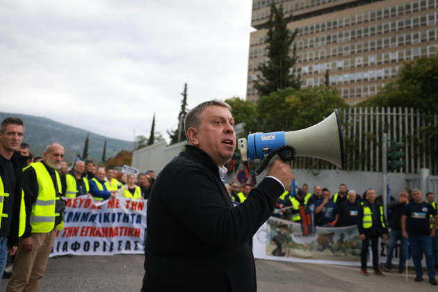Police officers stage protest outside Ministry of Citizen Protection in Athens ATHENS, GREECE - OCTOBER 15: Police officers take part in a protest demanding higher wages, housing support and improved working conditions, outside the Ministry of Citizen Protection in Athens, Greece, on October 15, 2026. Costas Baltas Anadolu Athens Greece. Editorial use only. Please get in touch for any other usage.  Copyright: x2026xAnadoluxCostasxBaltasx