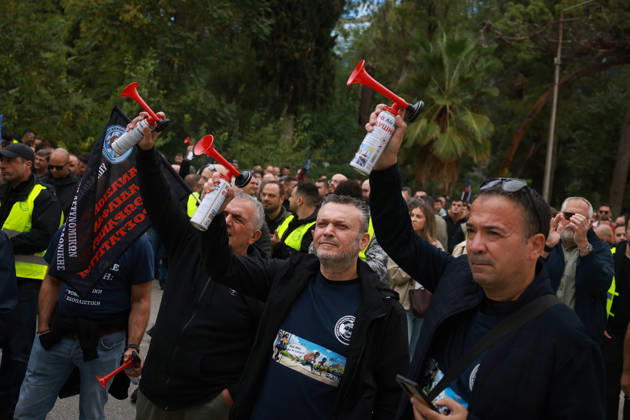 Police officers stage protest outside Ministry of Citizen Protection in Athens ATHENS, GREECE - OCTOBER 15: Police officers take part in a protest demanding higher wages, housing support and improved working conditions, outside the Ministry of Citizen Protection in Athens, Greece, on October 15, 2026. Costas Baltas Anadolu Athens Greece. Editorial use only. Please get in touch for any other usage.  Copyright: x2026xAnadoluxCostasxBaltasx
