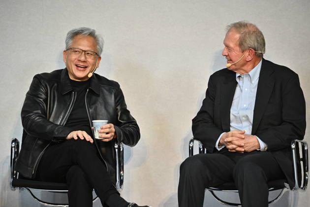 STOCKHOLM, SWEDEN 20261015 Jensen Huang, CEO of Nvidia, and Marcus Wallenberg at the Sferical One event organized by Nvidia at Eric Ericsonhallen on Thursday STOCKHOLM SWEDEN x10040x  Copyright: xAndersxWiklund TTx SFERICAL ONE NVIDIA W6nOUhVvjKc