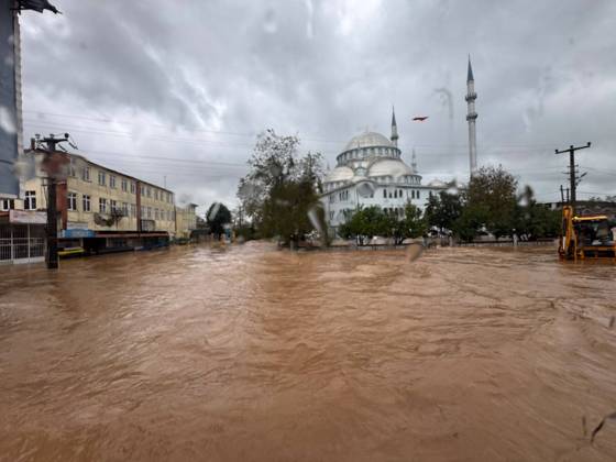 Heavy rain caused flooding in Turkiye s Sakarya SAKARYA, TURKIYE - OCTOBER 15: An aerialview of flooded streets and damaged residential areas after heavy rainfall caused streams and drainage channels to overflow in the Alandere neighborhood of the Kocaali district in Sakarya, Turkiye on October 15, 2026. Homes and roads were submerged due to the localized flash flooding following torrential downpours. Davut Genc Anadolu Sakarya Turkey. Editorial use only. Please get in touch for any other usage.  Copyright: x2026xAnadoluxDavutxGencx