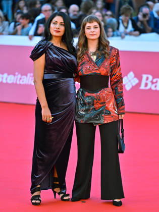 IPA89722245 - Rome, 2026 Film Festival - Evening 3 - Red Carpet for the film *SKEJTANJETO NE E ZA DEVOJÄaINJA* (*SKATEBOARDING IS NOT FOR GIRLS*) Pictured: Dina Duma Simonida Selimovic Copyright: xMaurizioxD™Avanzox xPoolxRomaxFilmxFestx2026x IPA89722245