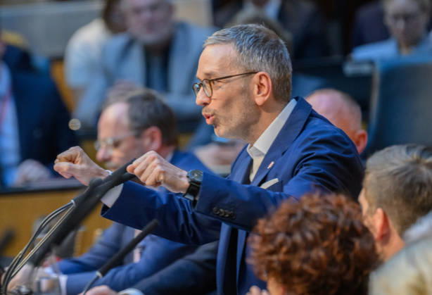 Vienna, October 15, 2026—103rd Session of the National Council: Urgent inquiry by the FPÖ combined with a motion of no confidence against the entire government. PHOTO: FPÖ Caucus Leader Herbert Kickl. 103rd Session of the National Council, Nationalrat, National Council session, parliamentary session, parliament, plenary session 103rd Session of the National Council