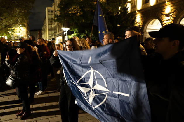 News Bilder des Tages Protesters demand answers over Black Sea maritime attacks in Bulgaria SOFIA, BULGARIA - OCTOBER 15: Demonstrators gather during a protest demanding clarification over recent Black Sea maritime attacks near government buildings in Sofia, Bulgaria on October 15, 2026. Protesters assembled to voice anger against the policies of President Iliana Iotova and Prime Minister Rumen Radev, seeking answers regarding drone strikes on four commercial vessels within Bulgaria’s exclusive economic zone that left two ships sunk and two damaged. Hristo Vladev Anadolu Sofia Bulgaria. Editorial use only. Please get in touch for any other usage.  Copyright: x2026xAnadoluxHristoxVladevx